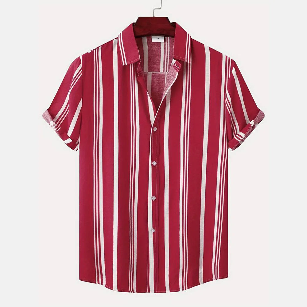 Kamil | Men's Striped Short-Sleeve Shirt with a Relaxed Fit