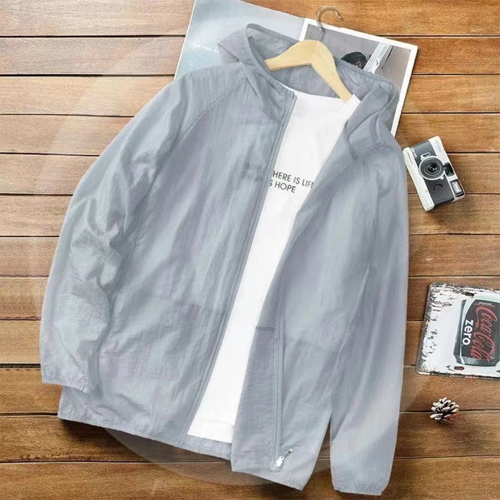 Mesh Jacket with Hood and Zipper | Casual Outerwear