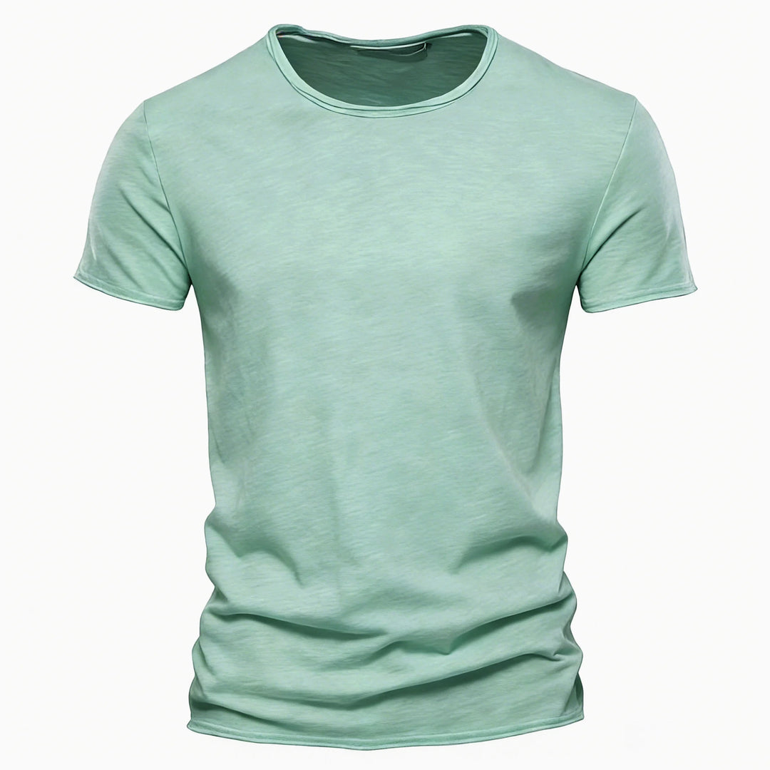 Męski Okrągły Dekolt Krótki Rękaw T Shirt Casual | Slim Fit