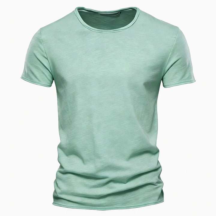 Męski Okrągły Dekolt Krótki Rękaw T Shirt Casual | Slim Fit