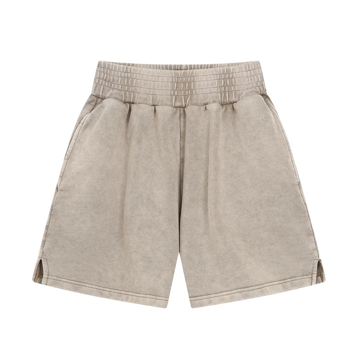 Men's Washed Sweat Shorts with Drawstring Waist | Oversize Fit