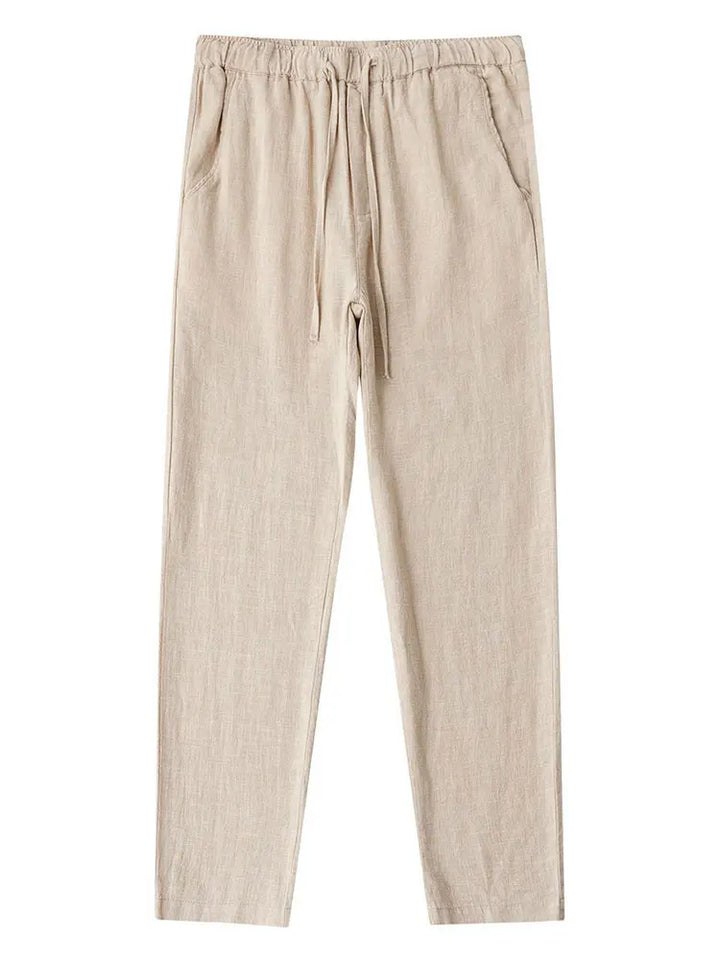 Men's straight-leg pants with a drawstring waist | Side pockets
