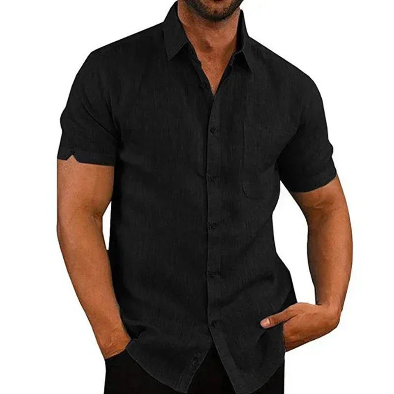 Męska Koszula Casual | Koszula z Krótkim Rękawem Na Guziki | Regularny Krój | Elegancki Styl Na Co Dzień