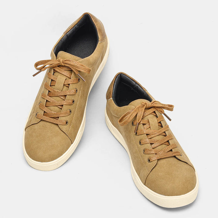 Men's Minimalist Lace-Up Sneakers with Contrasting Sole | Casual Fit