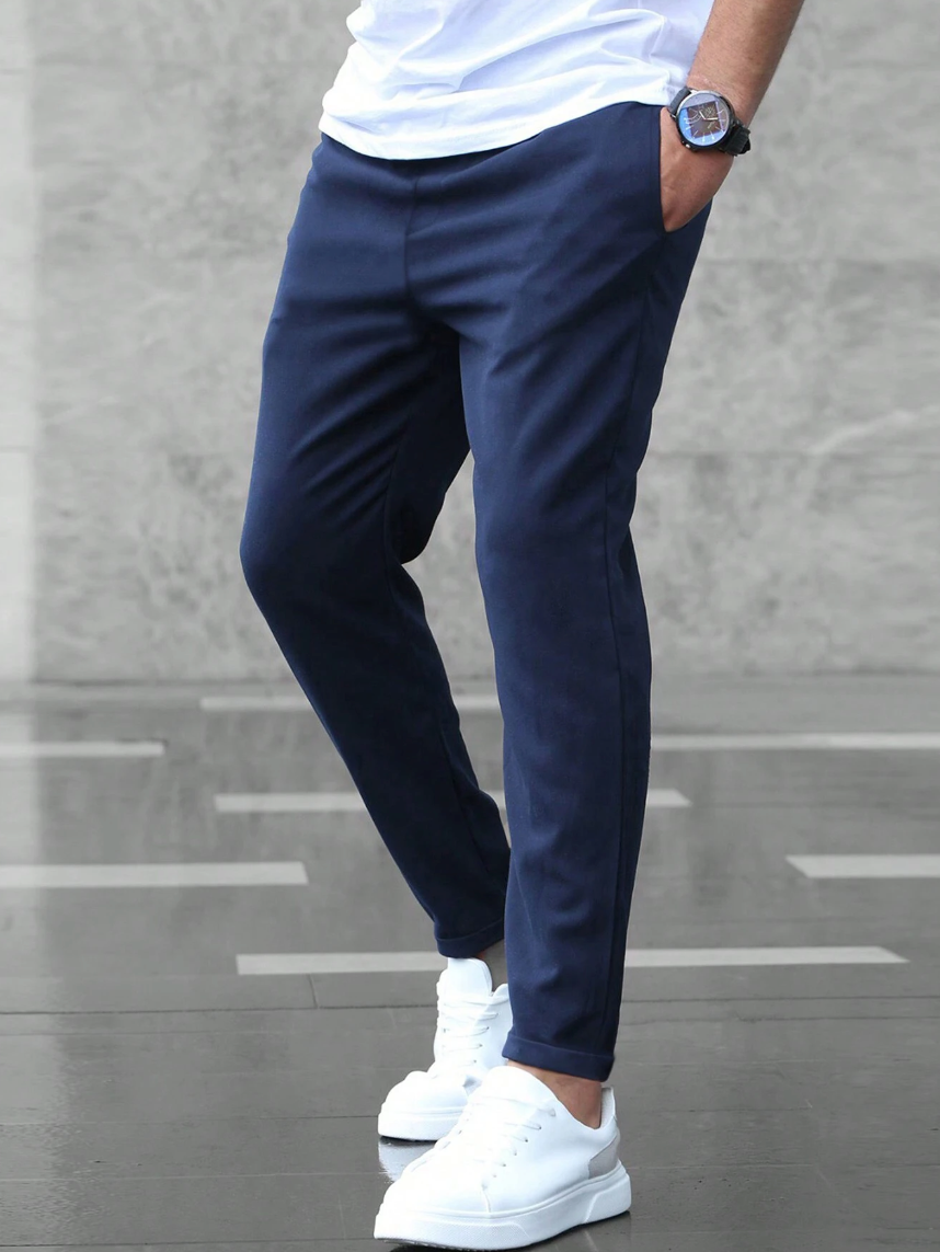 Dorian | Męskie Spodnie Slim Fit ze Zwężanymi Nogawkami i Regulowanym Pasem