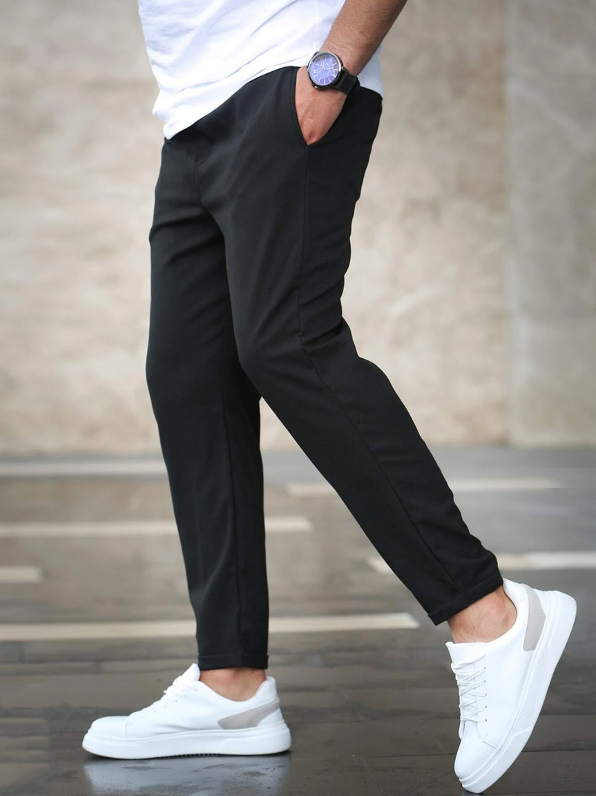 Dorian | Męskie Spodnie Slim Fit ze Zwężanymi Nogawkami i Regulowanym Pasem