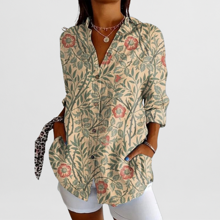 Natalia | Women's Long Blouse with Patterned Print and Loose Fit
