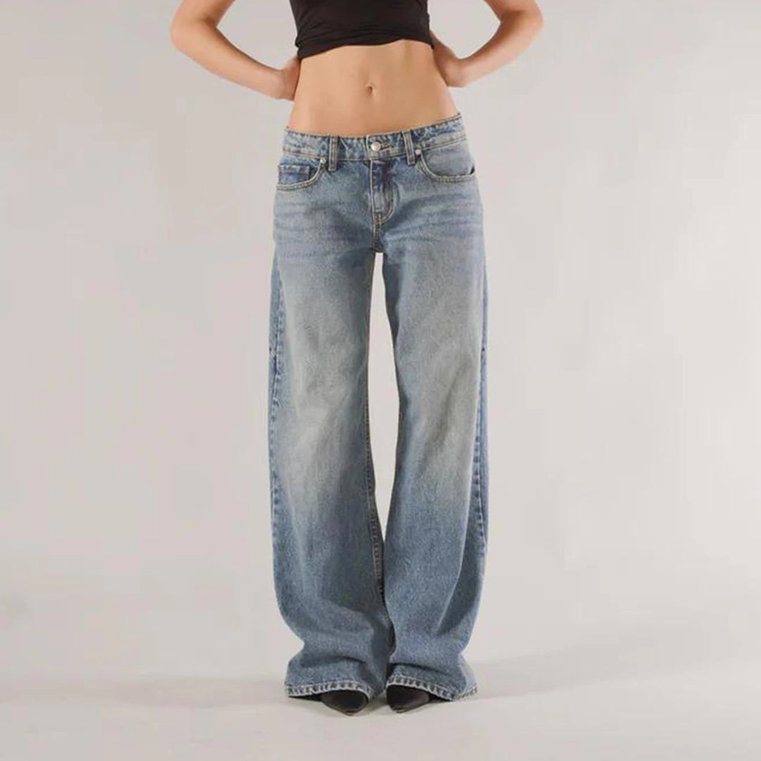 Women's Low Rise Wide Leg Casual Pants | Loose Fit