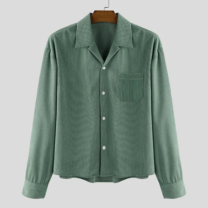 Men's Shirt | Loose Fit | Long Sleeves with Collar | Casual