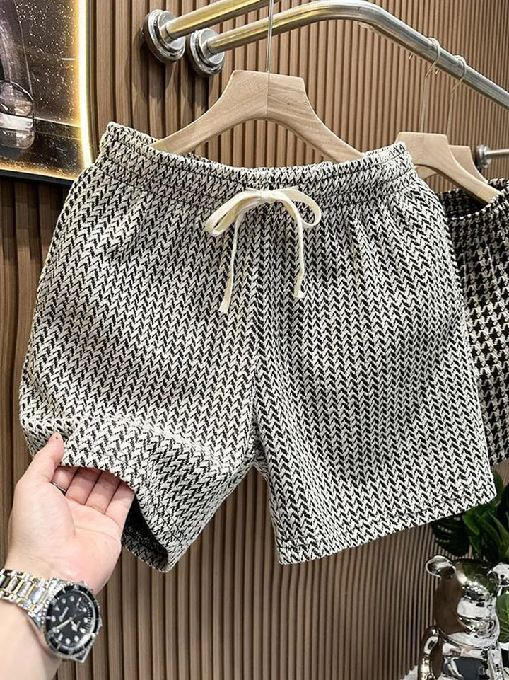 Men's Shorts | Regular Fit | Elastic Waist with Drawstring | Plaid Casual