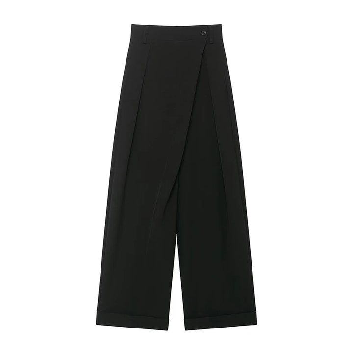Women's High Waist Pull-On Front Wide Leg Pants | Slim Fit