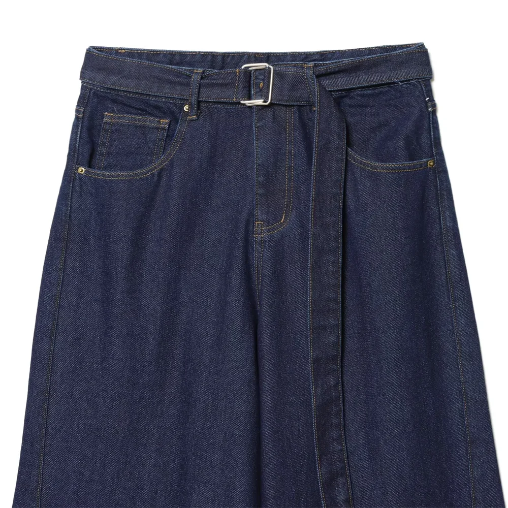 Women's High Waist Belt Wide Leg Pants | Straight Cut
