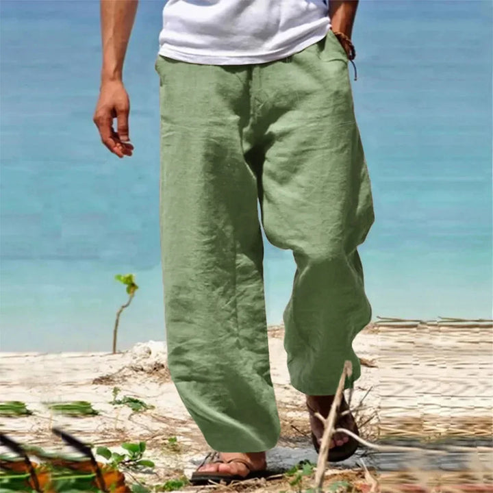 Męskie Spodnie | Spodnie Regular Fit z Elastycznym Pasem | Szeroka Nogawka | Casualowy Styl Letni