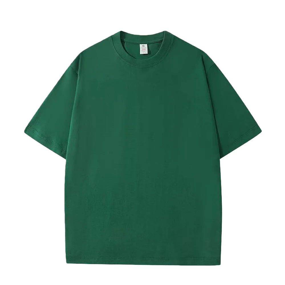 Męski Oversize T-Shirt Casual z Okrągłym Dekoltem i Krótkim Rękawem | Opuszczone Ramiona
