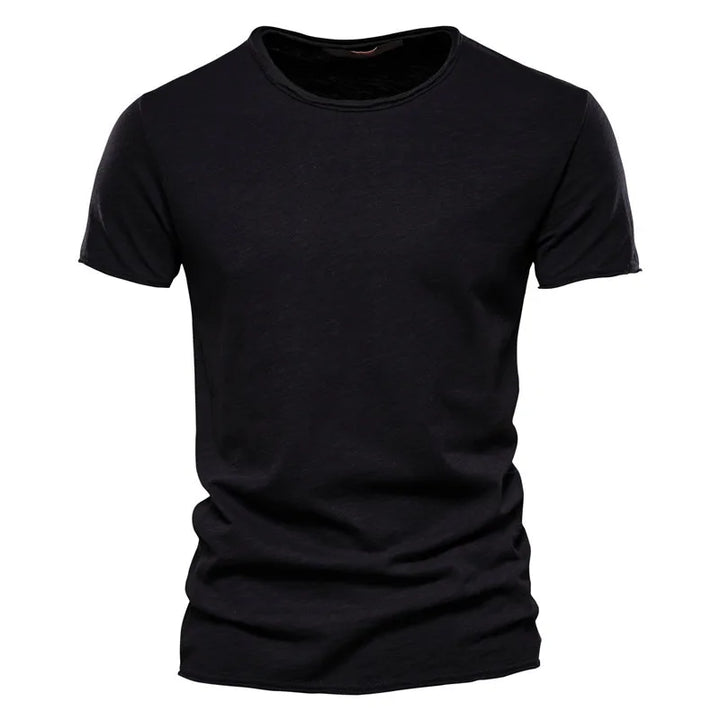 Męski Dopasowany T-shirt Okrągły Dekolt Krótki Rękaw Jednolity Kolor T-shirt | Codzienny