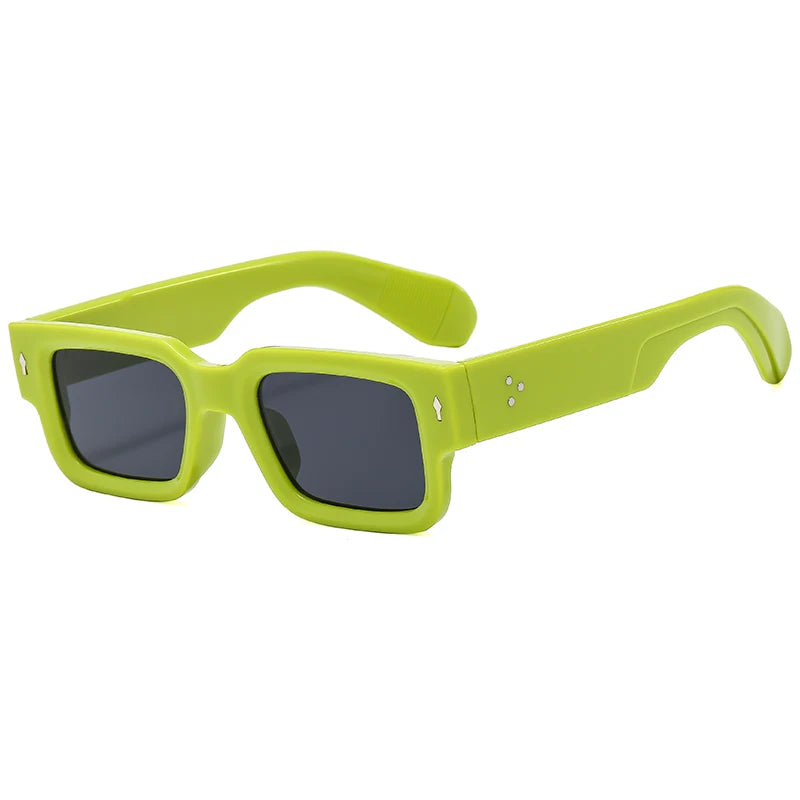 Leo | Męskie Prostokątne Okulary Przeciwsłoneczne w Stylu Retro Punk