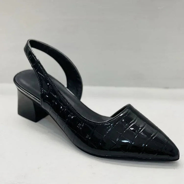 Sandały damskie na obcasie typu slingback z odkrytym piętą | Szpiczasty nosek 2