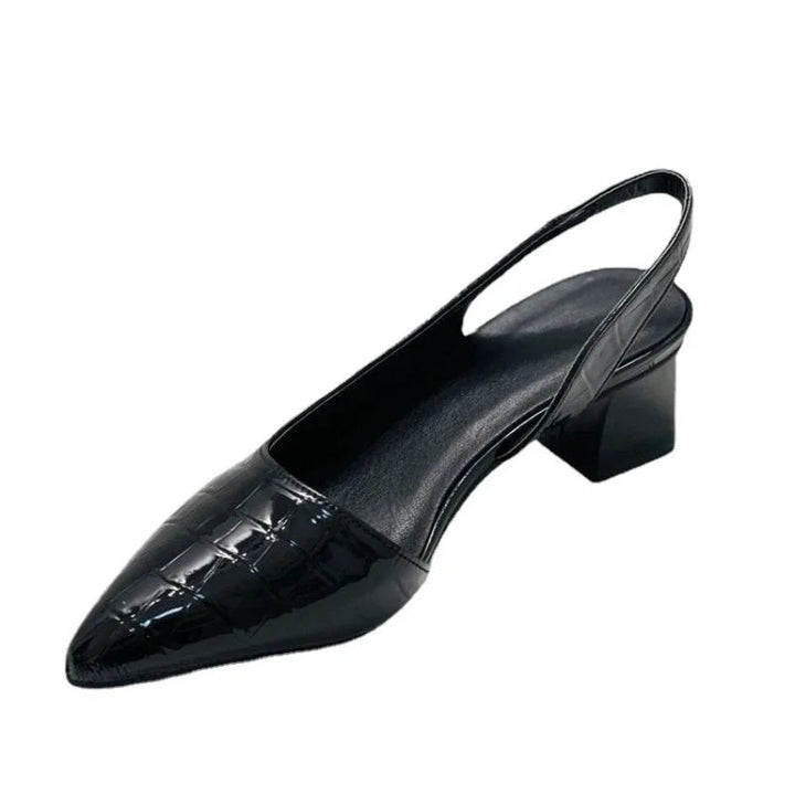 Sandały damskie na obcasie typu slingback z odkrytym piętą | Szpiczasty nosek 4