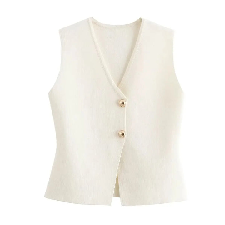 Women's Fitted Sleeveless Button-Up Top | Slim Fit