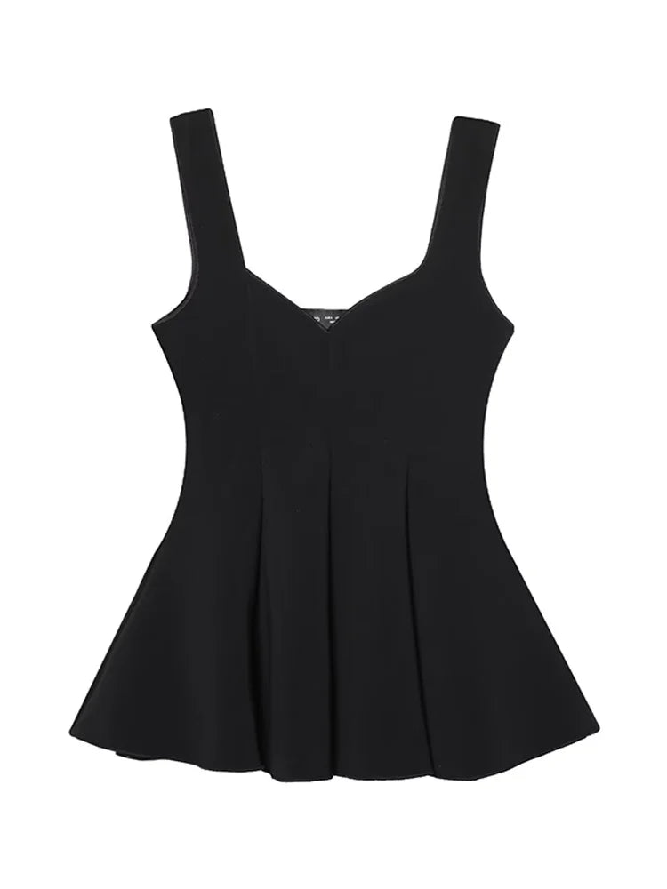 Women's Sleeveless Peplum Top and Wide-Leg Pants Two-Piece Set | Airy Style