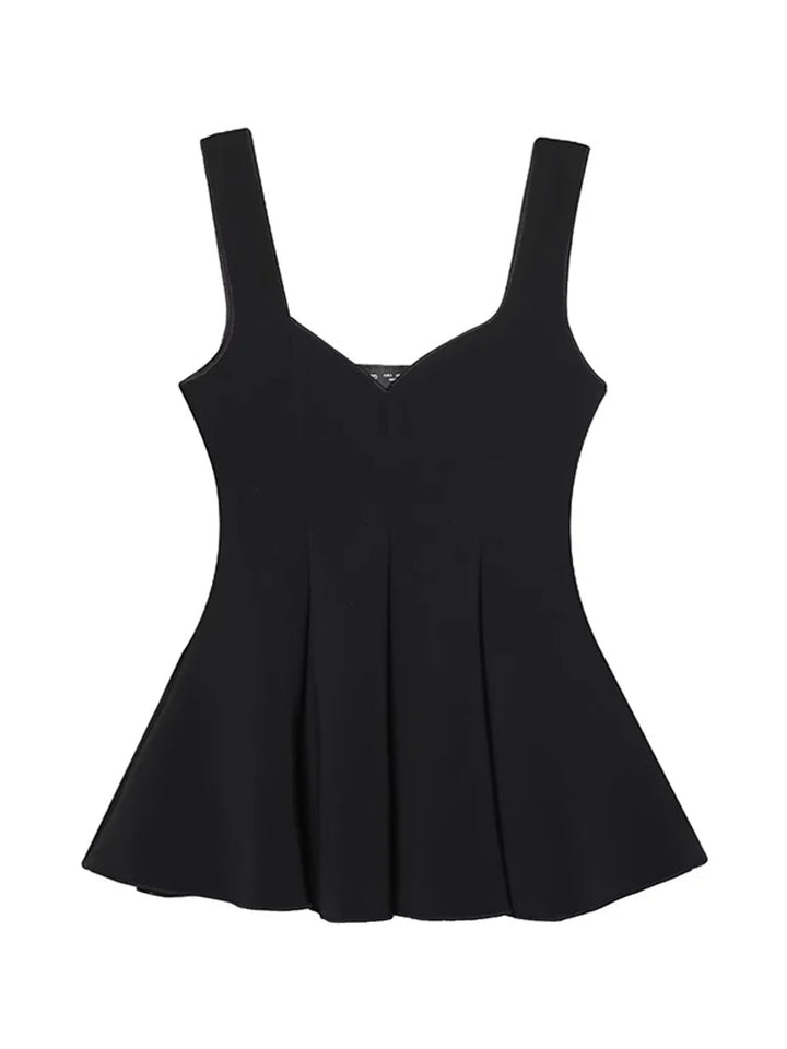 Women's Sleeveless Peplum Top and Wide-Leg Pants Two-Piece Set | Airy Style