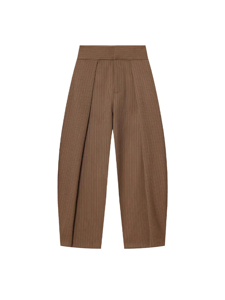 Women's High Waist Front Pleats Wide Leg Pants | Slim Fit