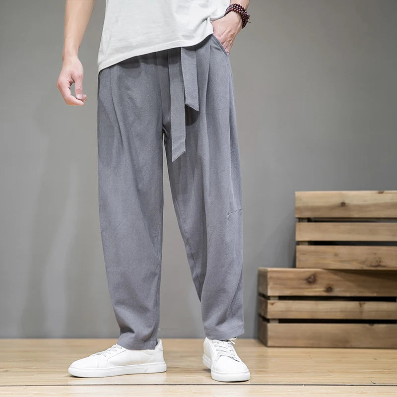 Męskie Spodnie Casual | Spodnie z Szeroką Nogawką i Elastycznym Pasem | Luźny Krój | Minimalistyczny Styl Codzienny