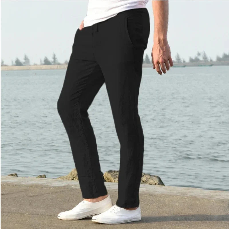 Men's Casual Pants | Tapered Leg Pants | Elastic Waistband | Modern Minimalist Style
