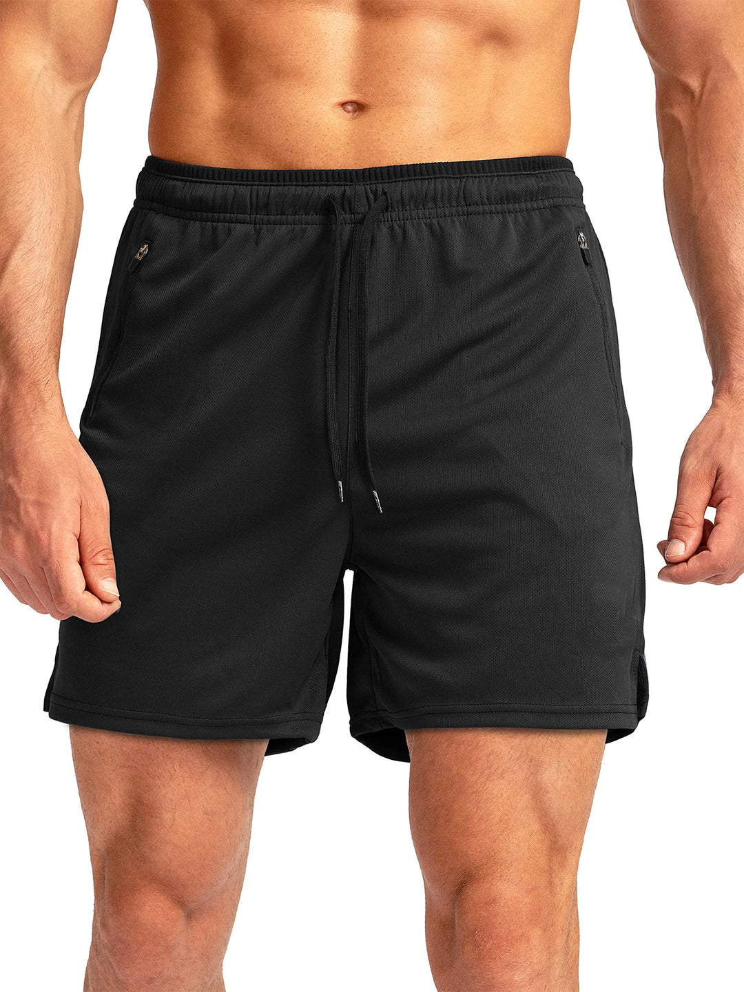 Men's Sports Shorts with Drawstring and Zipper Pockets | Athletic Fit