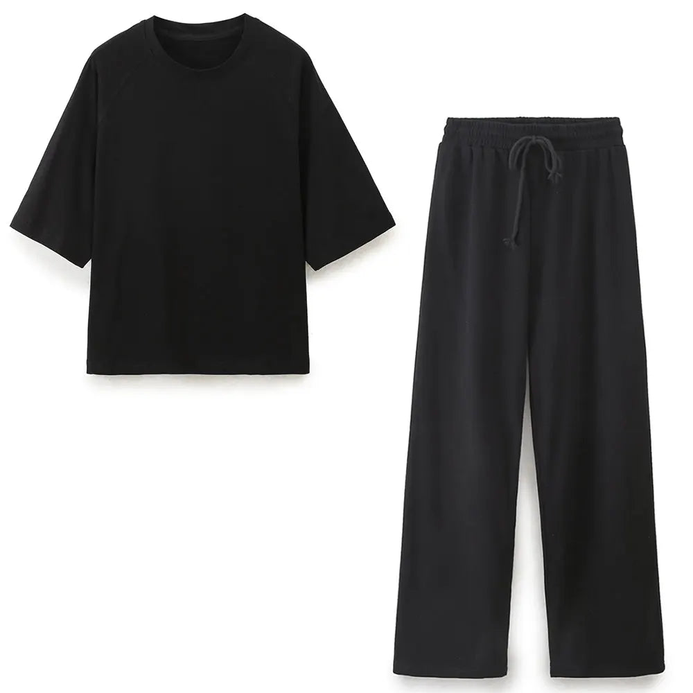 Women's Oversize T-Shirt and Drawstring Pants Two-Piece Set | Lounge Style