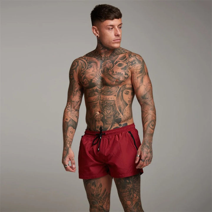 Men's Swim Shorts with Drawstring and Zip Pockets | Sporty Cut