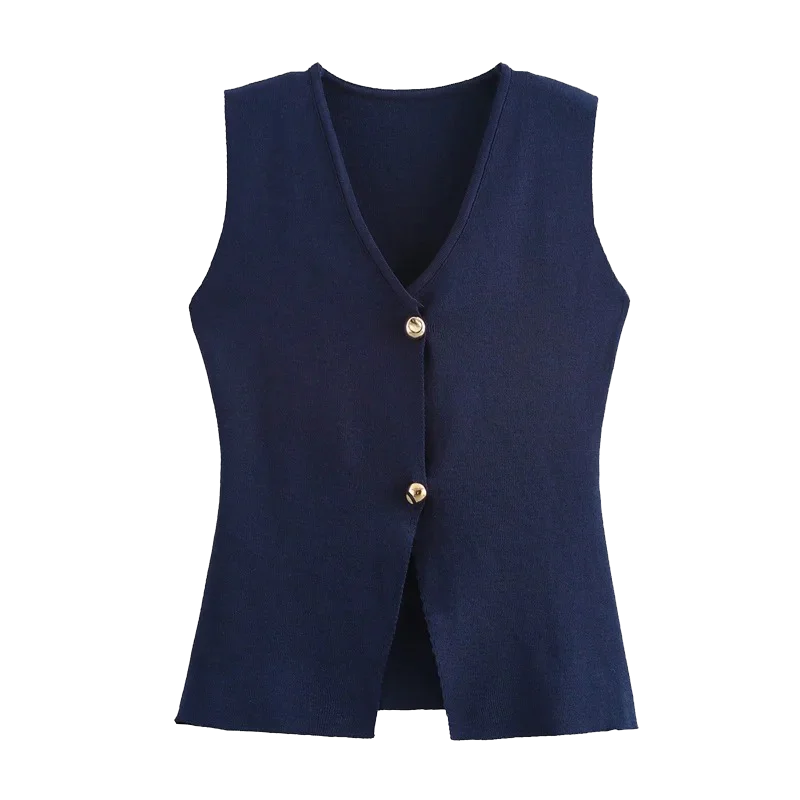 Women's Fitted Sleeveless Button-Up Top | Slim Fit