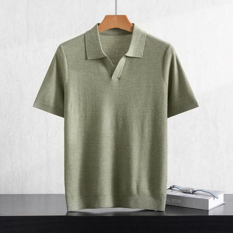 Męska Casual Koszulka Polo z Kołnierzykiem i Krótkim Rękawem | Nowoczesny Krój