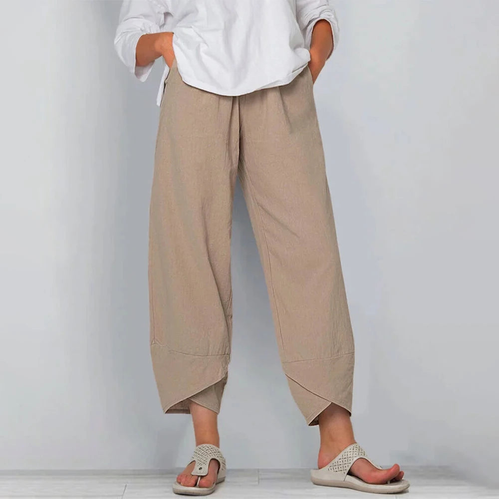 Zuzanna | Women's Wide-Leg Trousers with an Elastic Waist