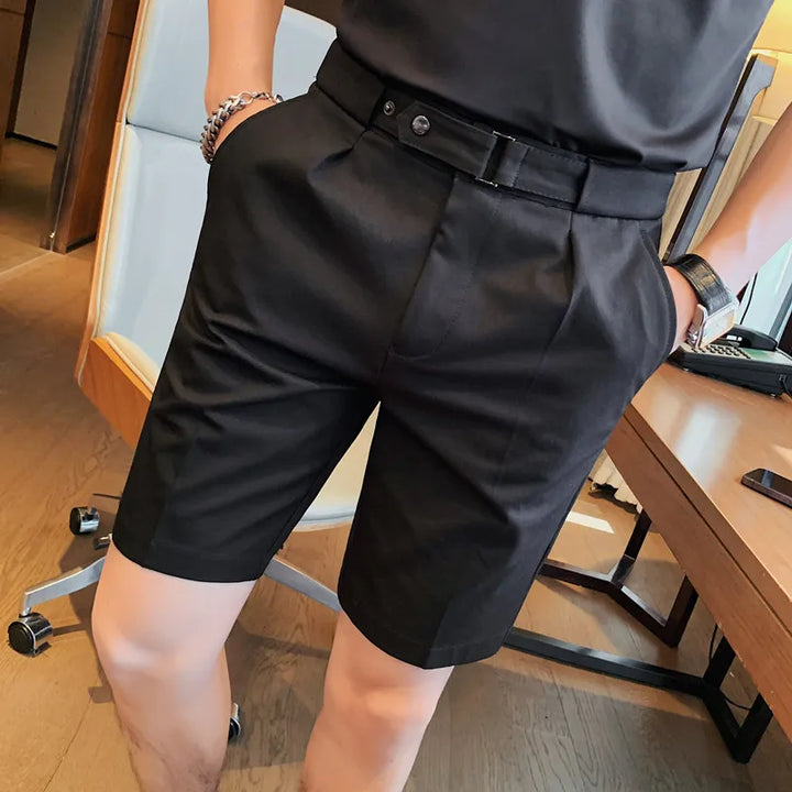 Men's Pleated High-Waisted Shorts | Tailored Fit