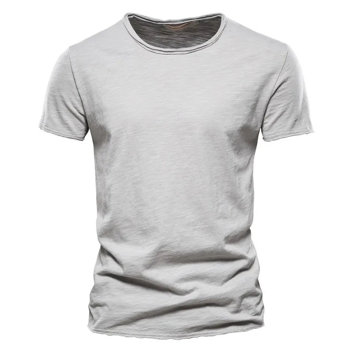 Męski Dopasowany T-shirt Okrągły Dekolt Krótki Rękaw Jednolity Kolor T-shirt | Codzienny