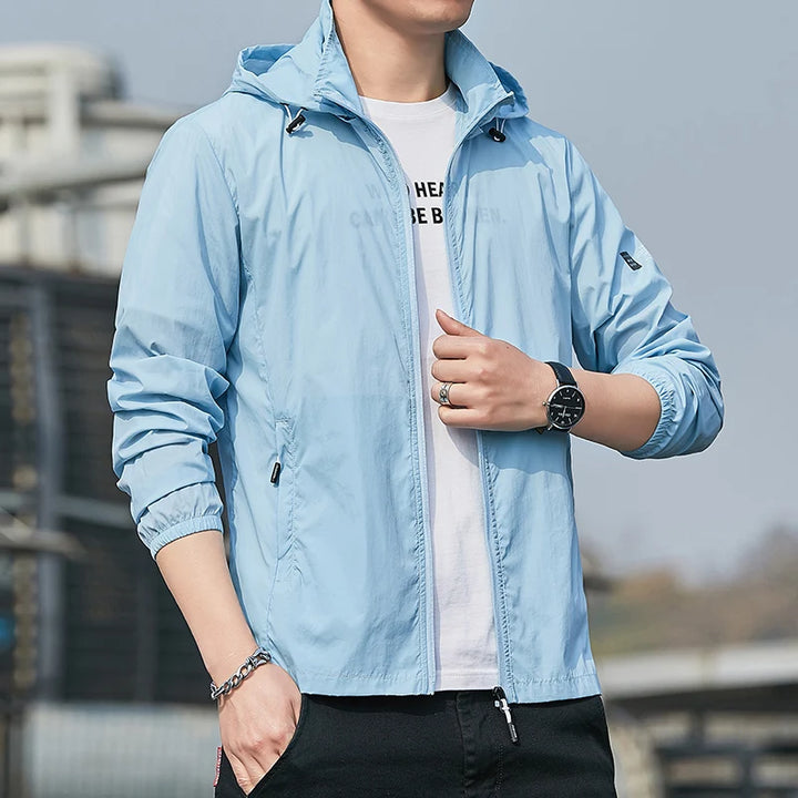 Men's Jacket with Hood and Zipper | Street Style