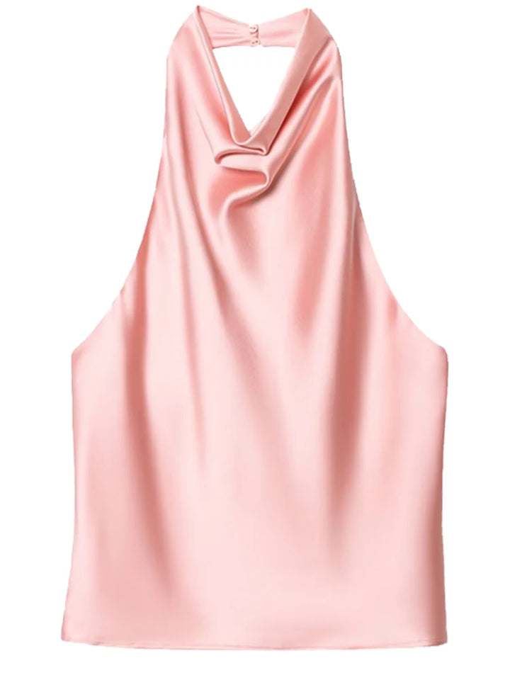 Women's Draped Halter Neck Sleeveless Top | Halter