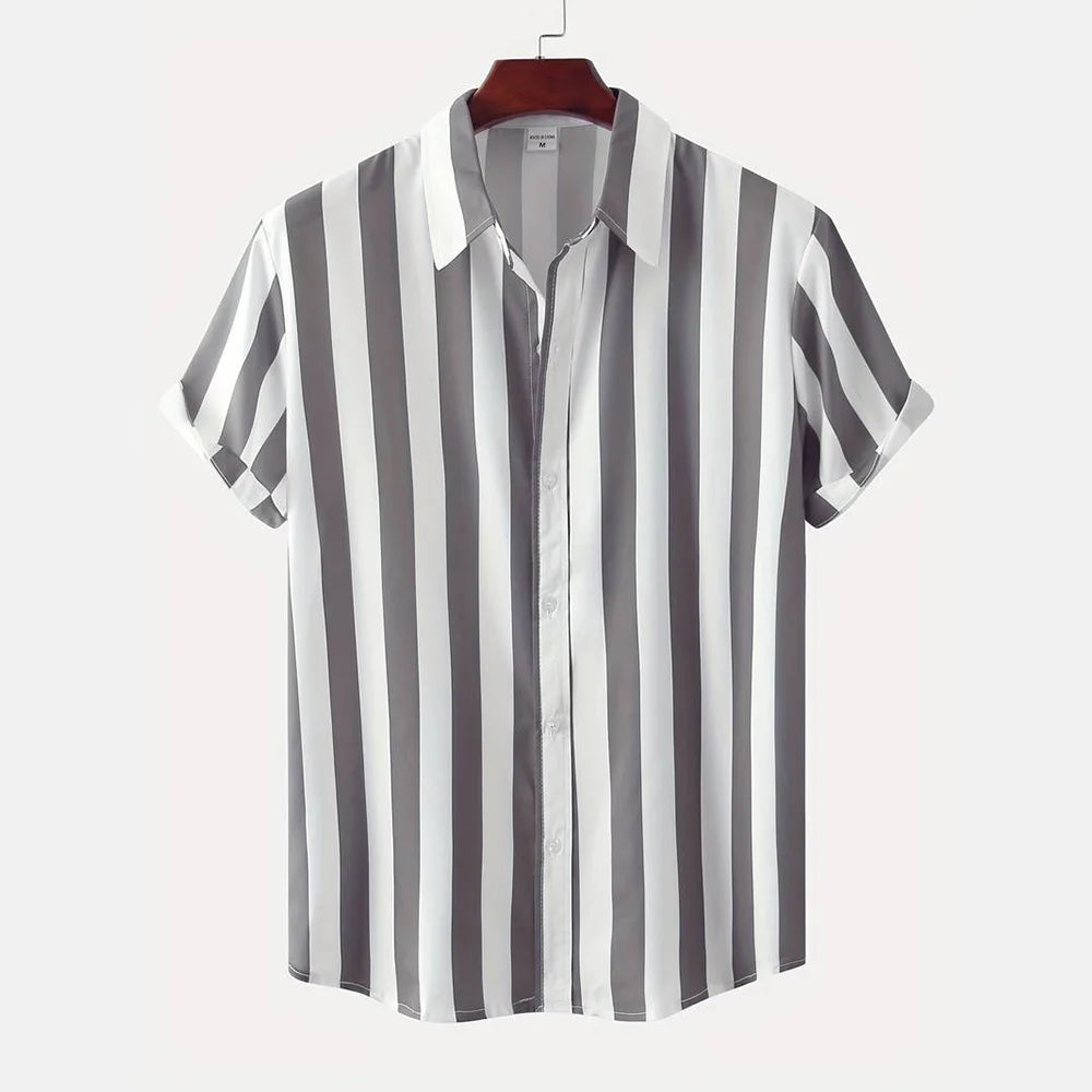 Kamil | Men's Striped Short-Sleeve Shirt with a Relaxed Fit