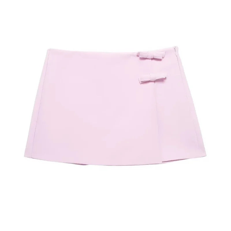 Damski Bez Rękawów Wiązanie z Przodu Halter Top i Mini Spódnica Dwuczęściowy Zestaw | Odkryte Plecy