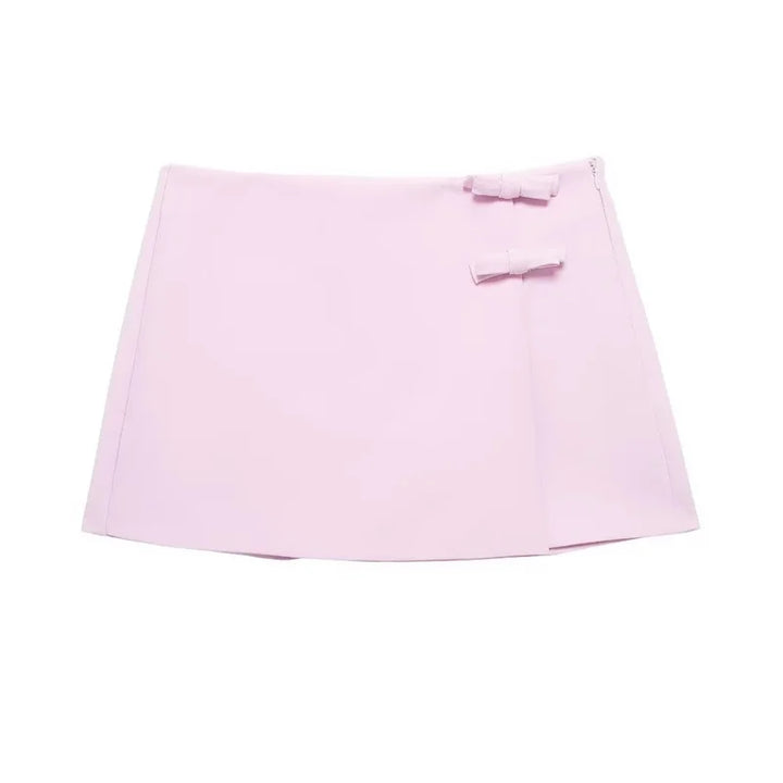 Damski Bez Rękawów Wiązanie z Przodu Halter Top i Mini Spódnica Dwuczęściowy Zestaw | Odkryte Plecy