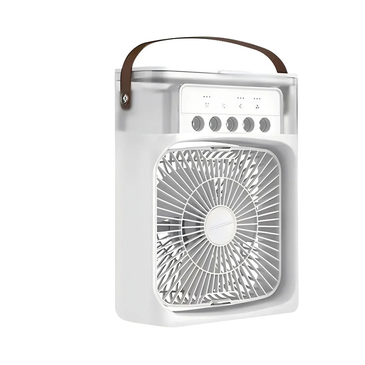 Portable Fan | Battery-Powered Desk Fan | Adjustable Fan Head | LED Lighting Function