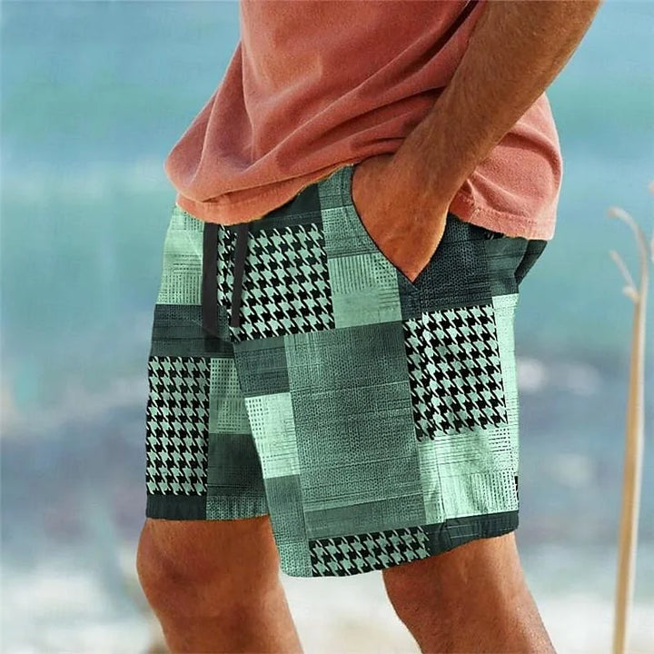 Witold | Men's patchwork patterned beach shorts