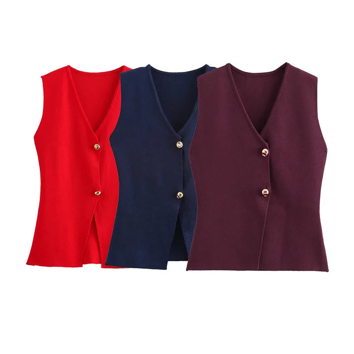 Women's Fitted Sleeveless Button-Up Top | Slim Fit