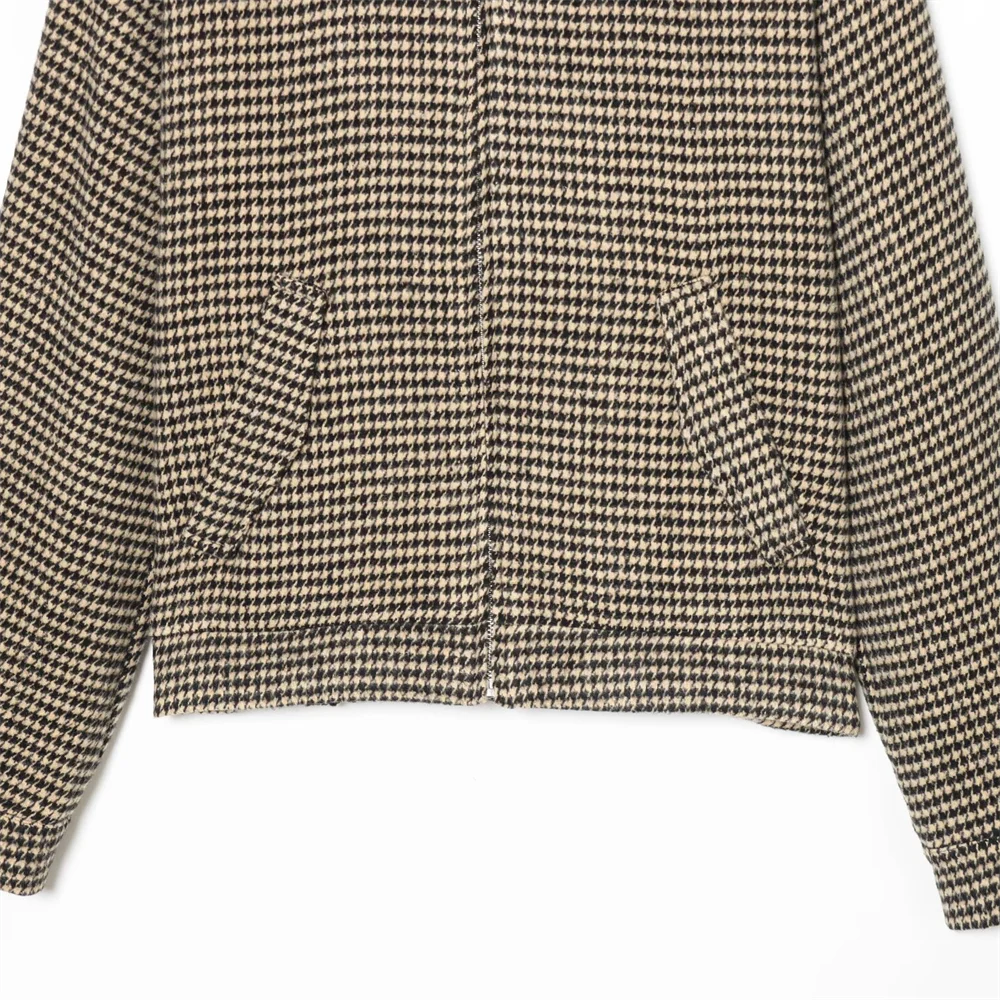 Damski Komplet z Kurtką na Zamek z Długim Rękawem i Spodniami z Prostą Nogawką | Styl Vintage