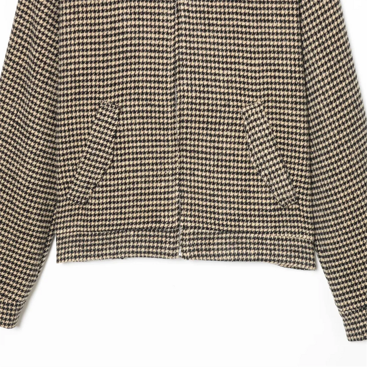 Damski Komplet z Kurtką na Zamek z Długim Rękawem i Spodniami z Prostą Nogawką | Styl Vintage