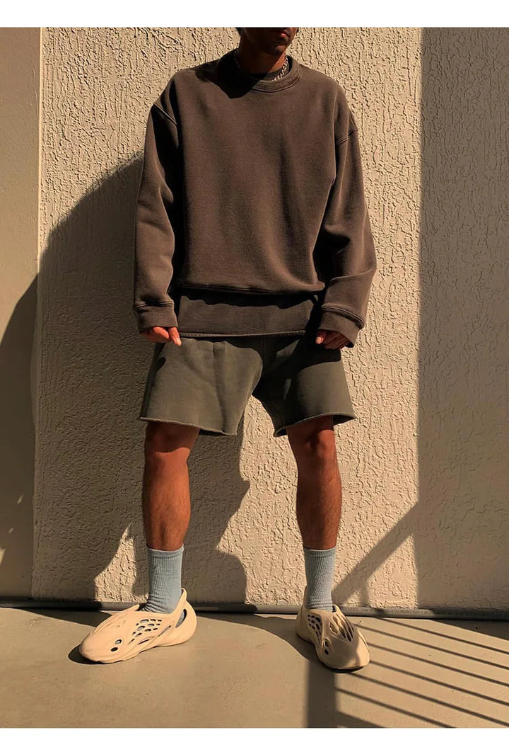 Męskie Oversize Szorty Dresowe z Elastyczną Talią | Baggy Fit