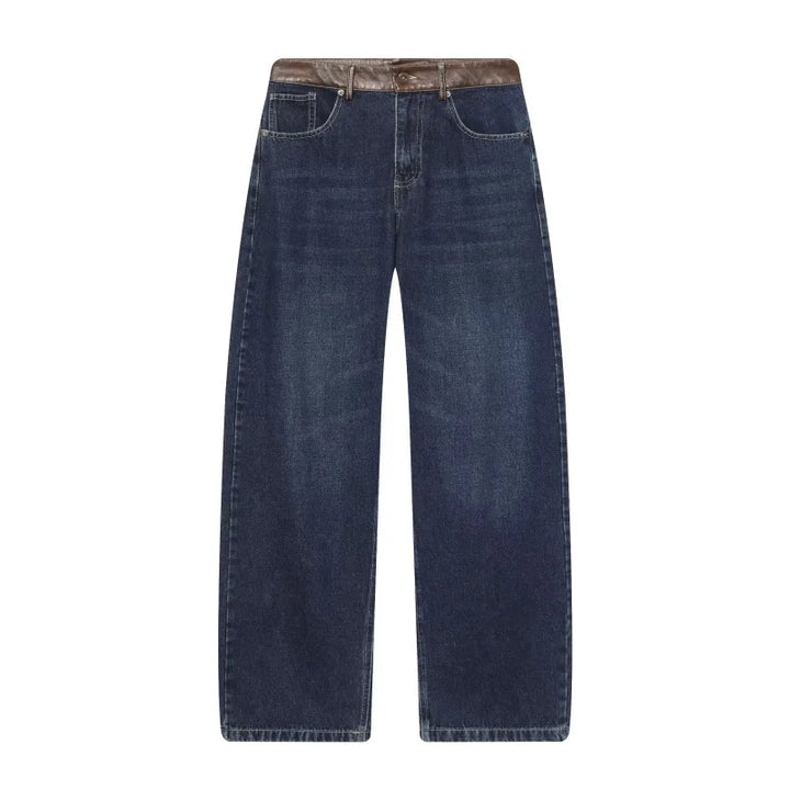Women's Set with Short Jacket with Contrast Trim and Wide-Leg Pants | Streetwear Style