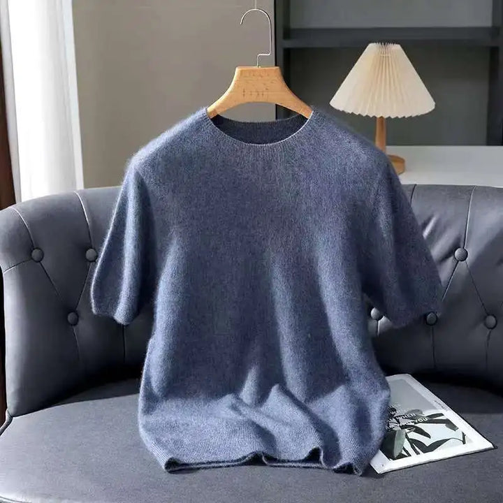 Men's Sweater with Round Neck and Short Sleeves | Casual Fit