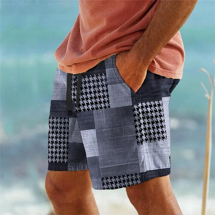 Witold | Men's patchwork patterned beach shorts